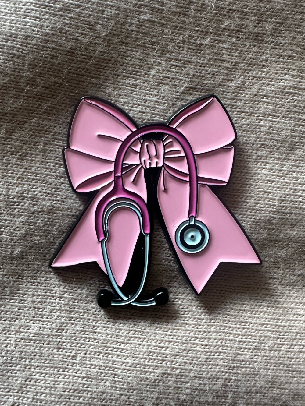 Pink Ribbon Stethoscope Enamel Pin